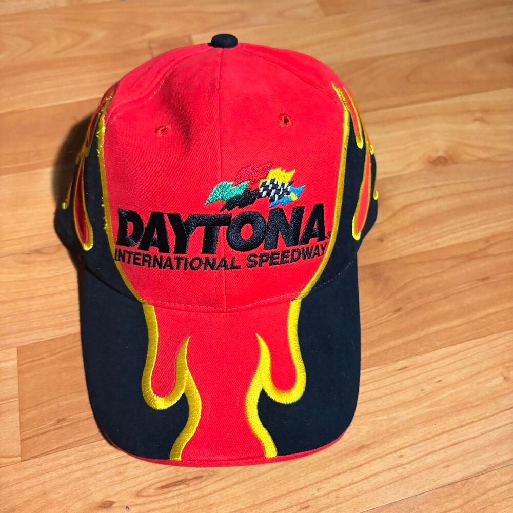 NASCAR Daytona International Speedway Flame Hat Red Black Racing Snapback Cap